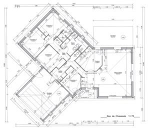 Plan d'une maison de plain pied